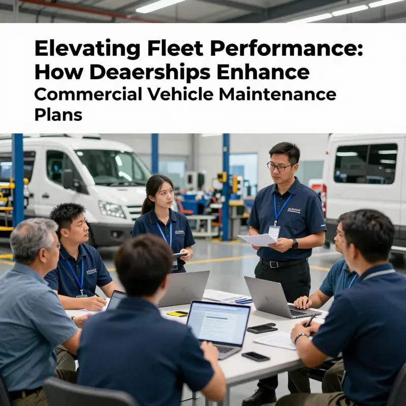 Certified technicians conducting routine inspections and services on a commercial vehicle to ensure optimal performance.