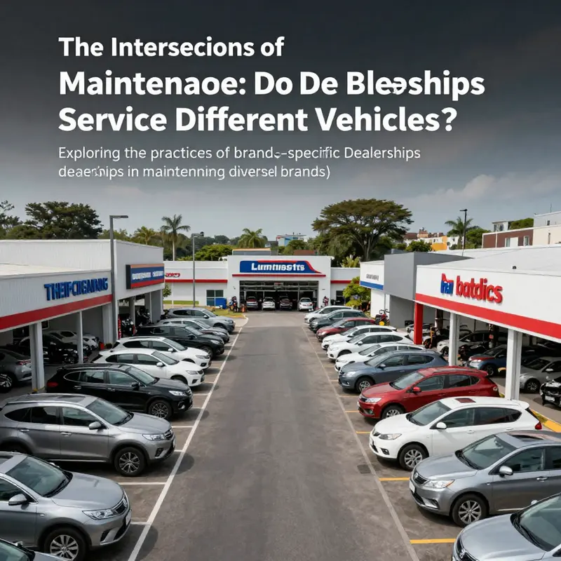 An image depicting a busy area with multiple brand dealerships, representative of the varying focus on vehicle maintenance.