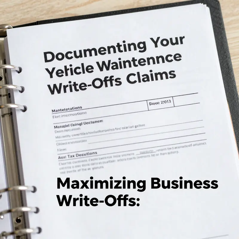 Business owner assessing vehicle maintenance write-offs.