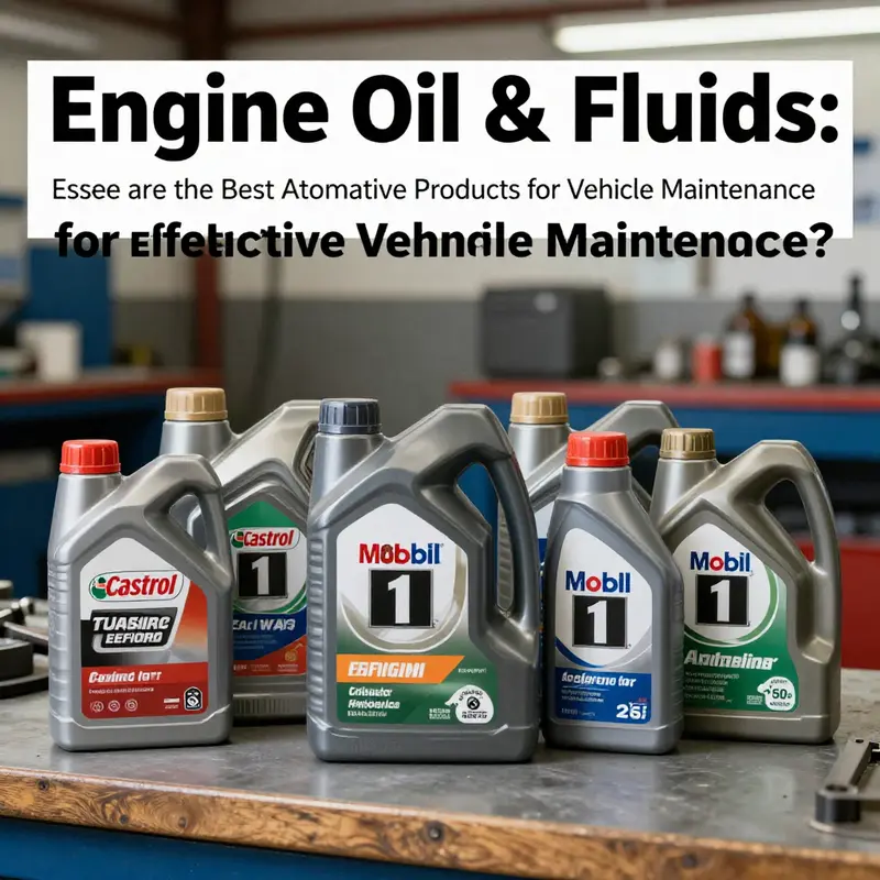 Premium engine oils and fluids from top brands crucial for vehicle maintenance.