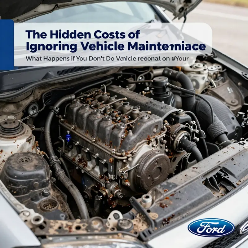 Neglected engine with oil sludge illustrating the consequences of skipping regular maintenance.