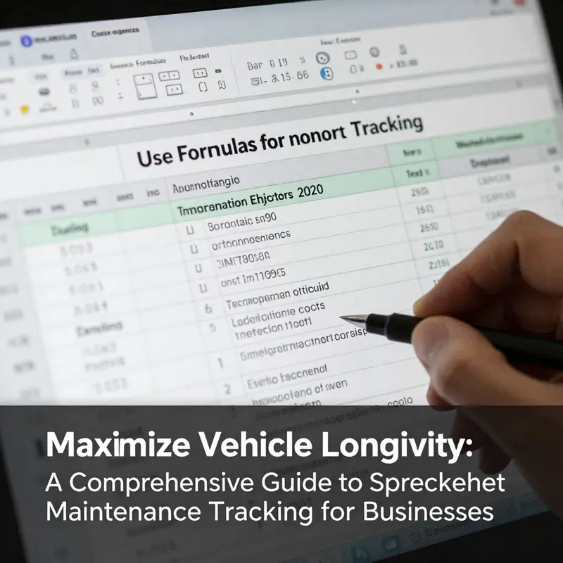 Illustration of a structured vehicle maintenance spreadsheet for effective tracking.