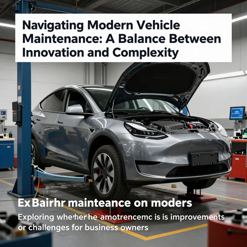 An image depicting a modern vehicle in a garage, showcasing the use of advanced technology for its maintenance.