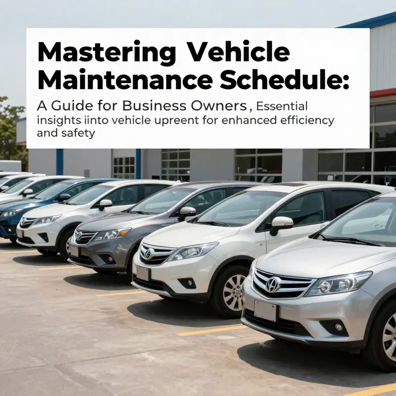 A professional fleet of maintained vehicles outside a business premises.