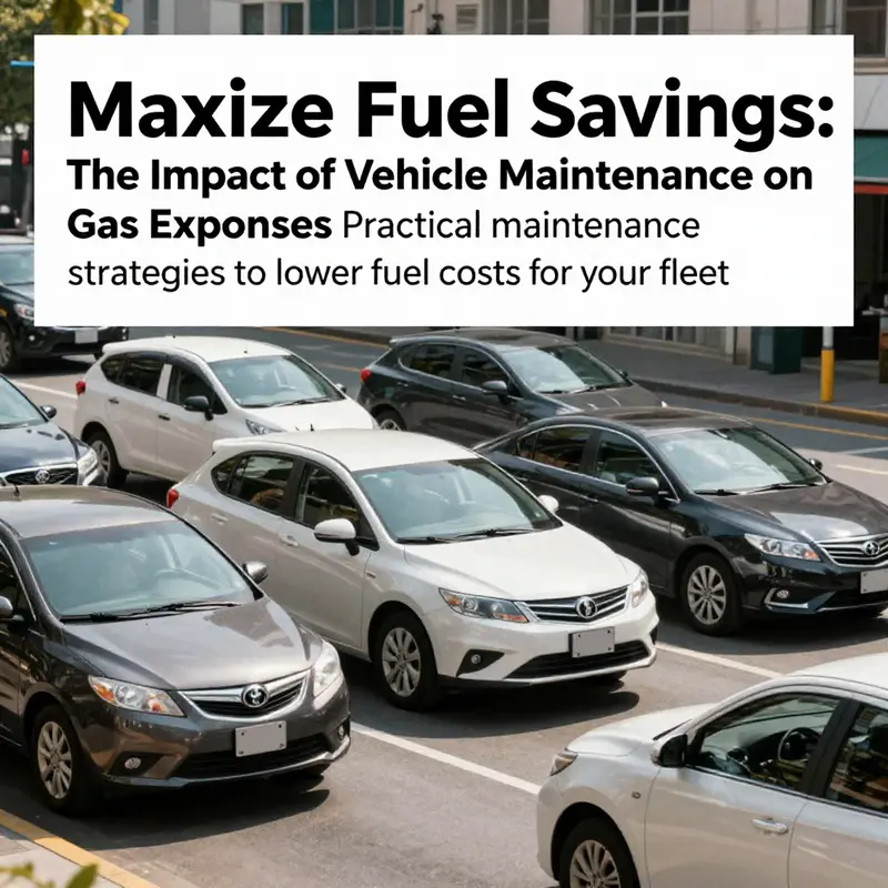 A city street with a diverse mix of well-maintained vehicles moving efficiently, symbolizing fuel savings.