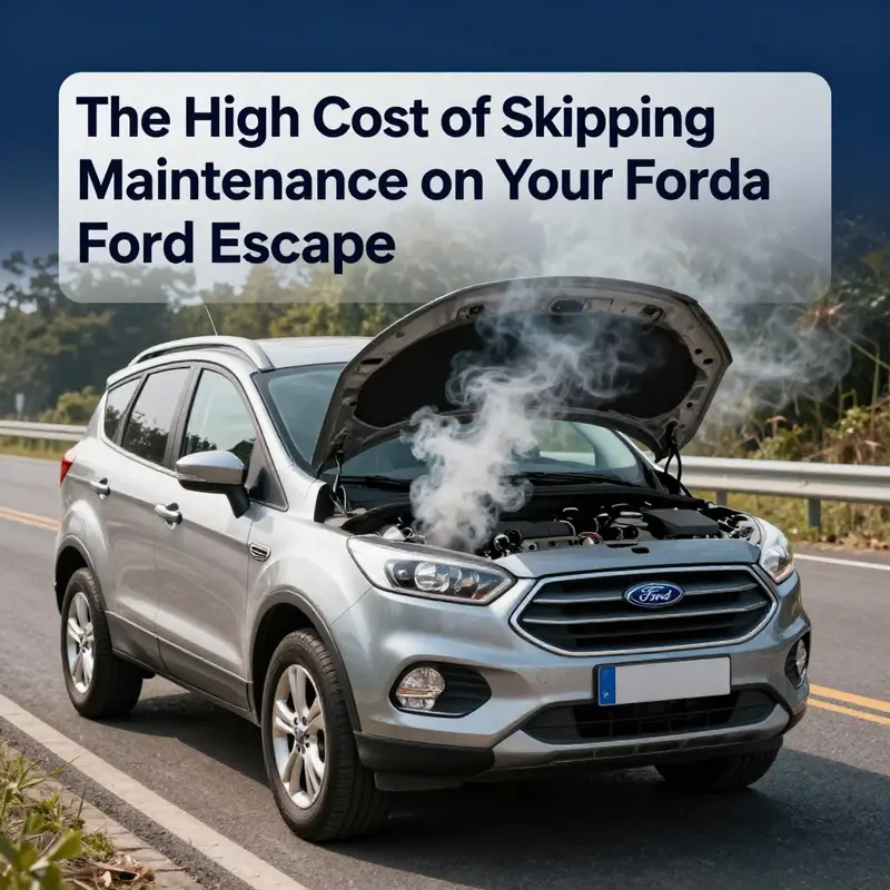 A neglected Ford Escape illustrating the visible consequences of skipping maintenance.