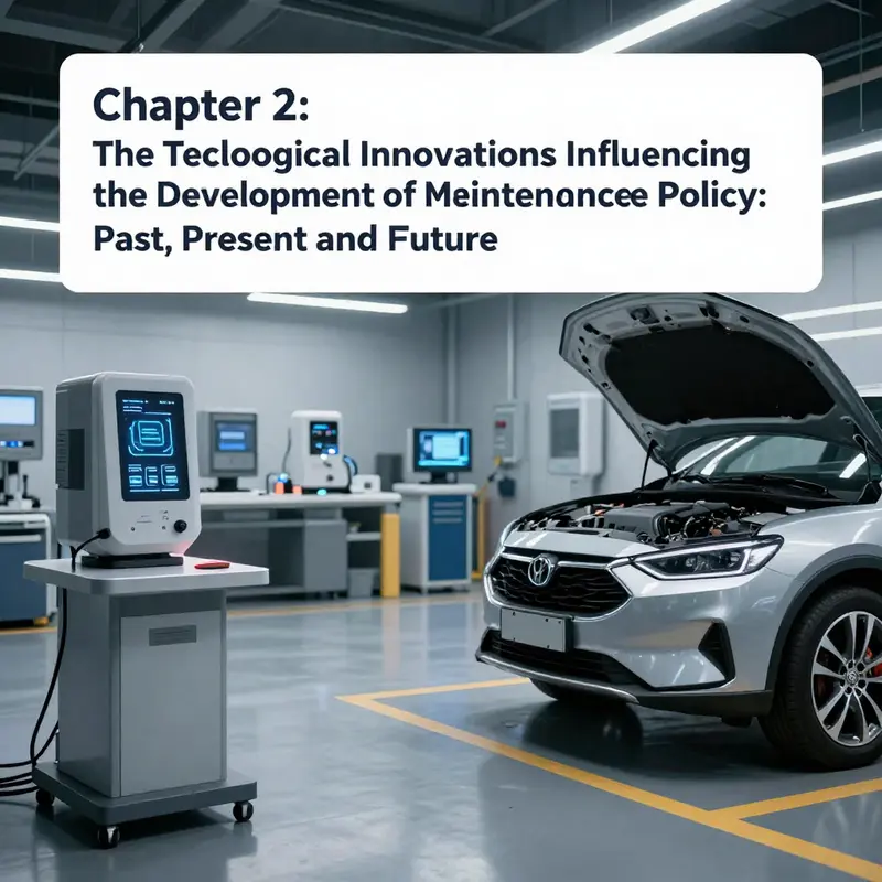 A timeline showcasing the evolution of vehicle maintenance policies from reactive repairs to proactive strategies.
