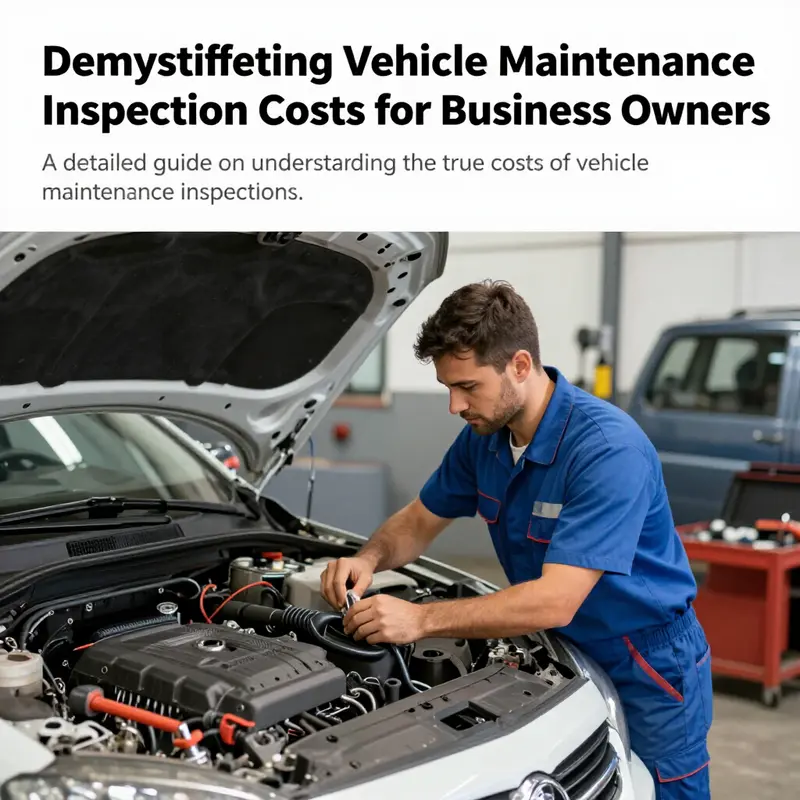 A mechanic conducting a vehicle maintenance inspection in a garage.