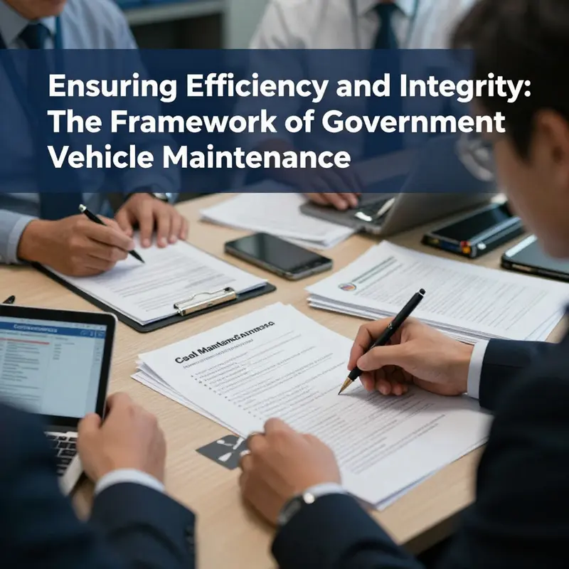 Officials gather to discuss government vehicle maintenance regulations.