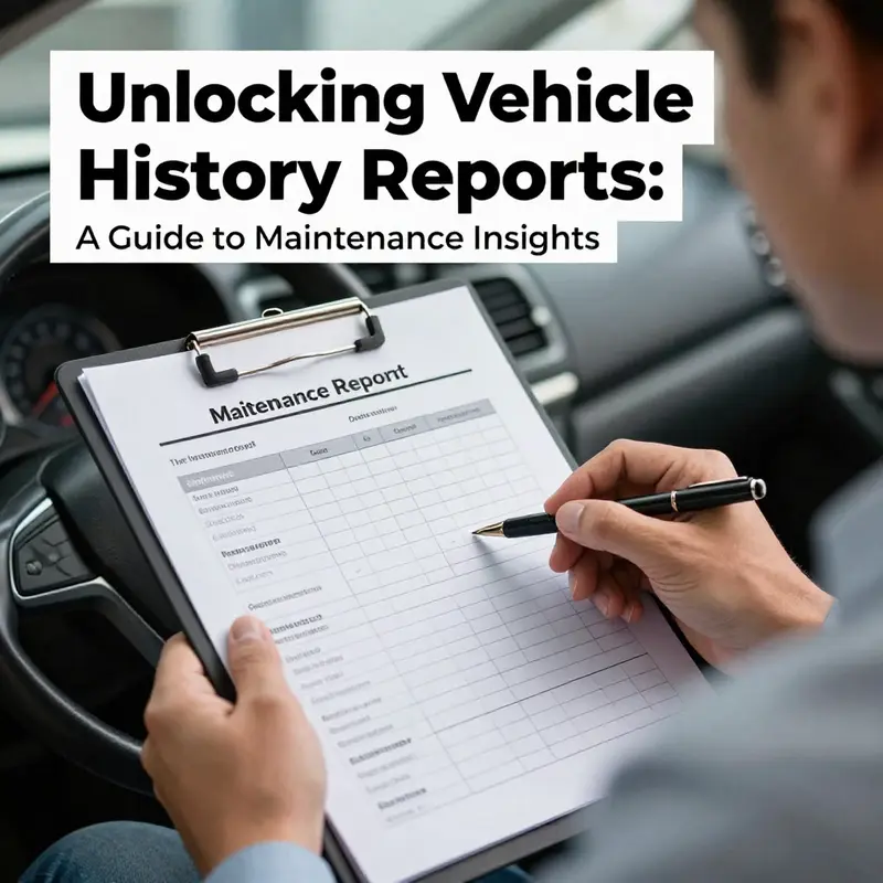 Infographic showing how vehicle history reports detail maintenance records and service histories.