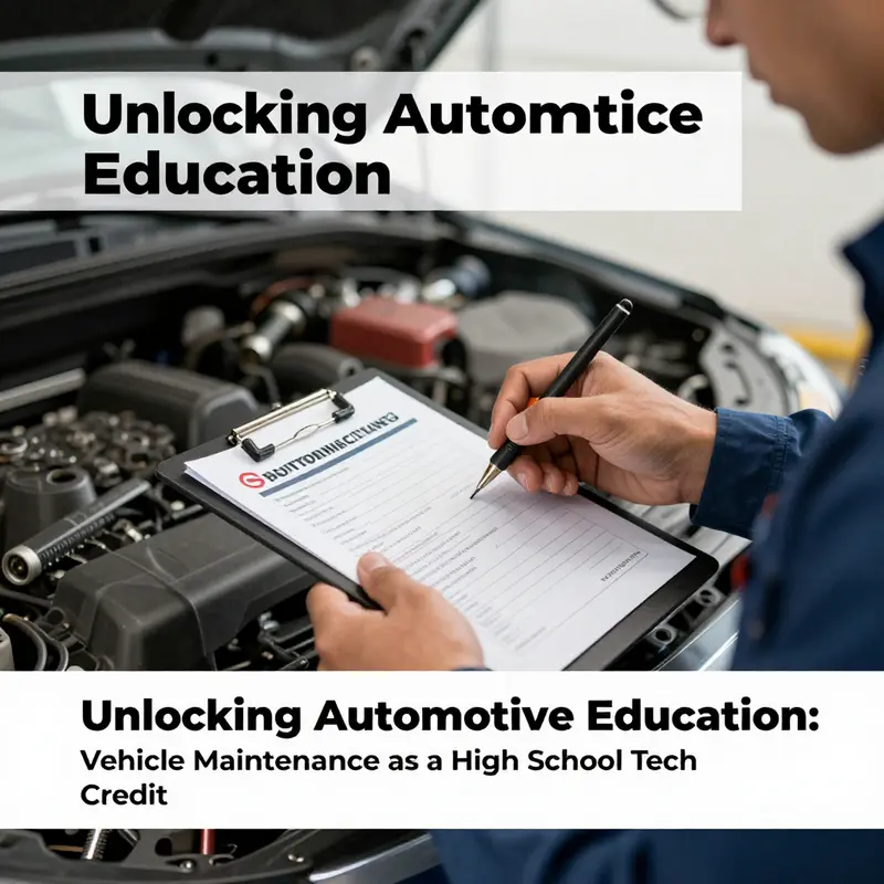 Students learn hands-on automotive skills in a tech-focused classroom.