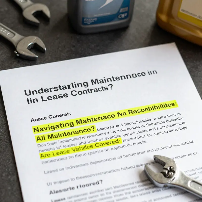 Key sections of a lease contract detailing maintenance responsibilities.