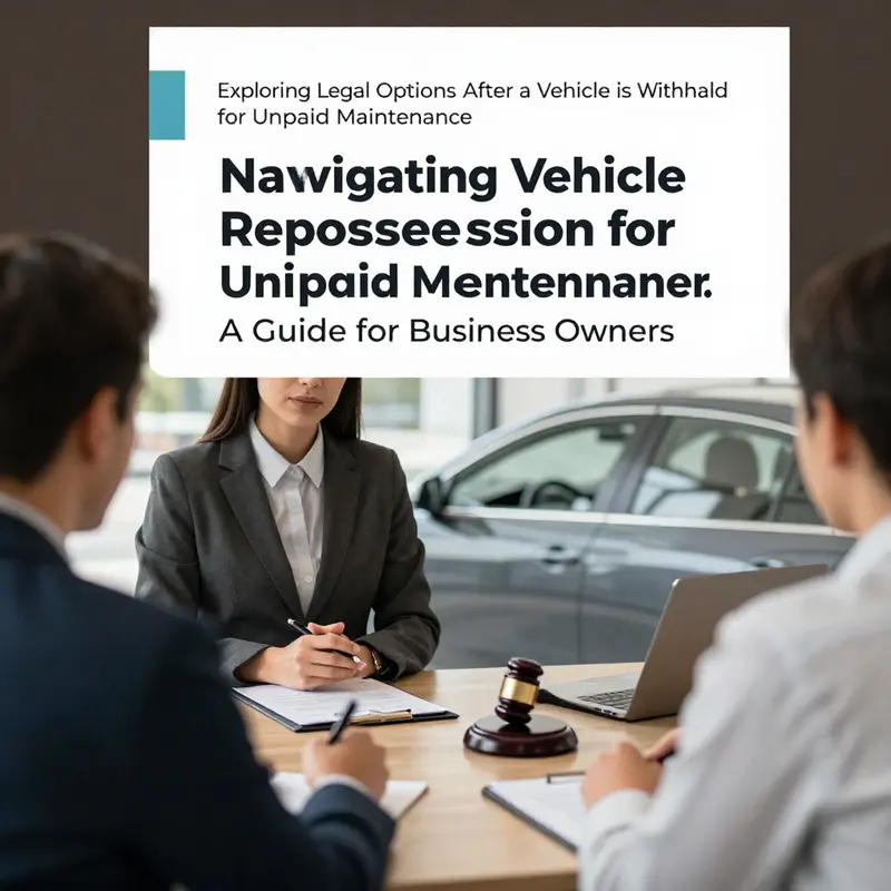A business owner evaluating legal documents for vehicle repossession.