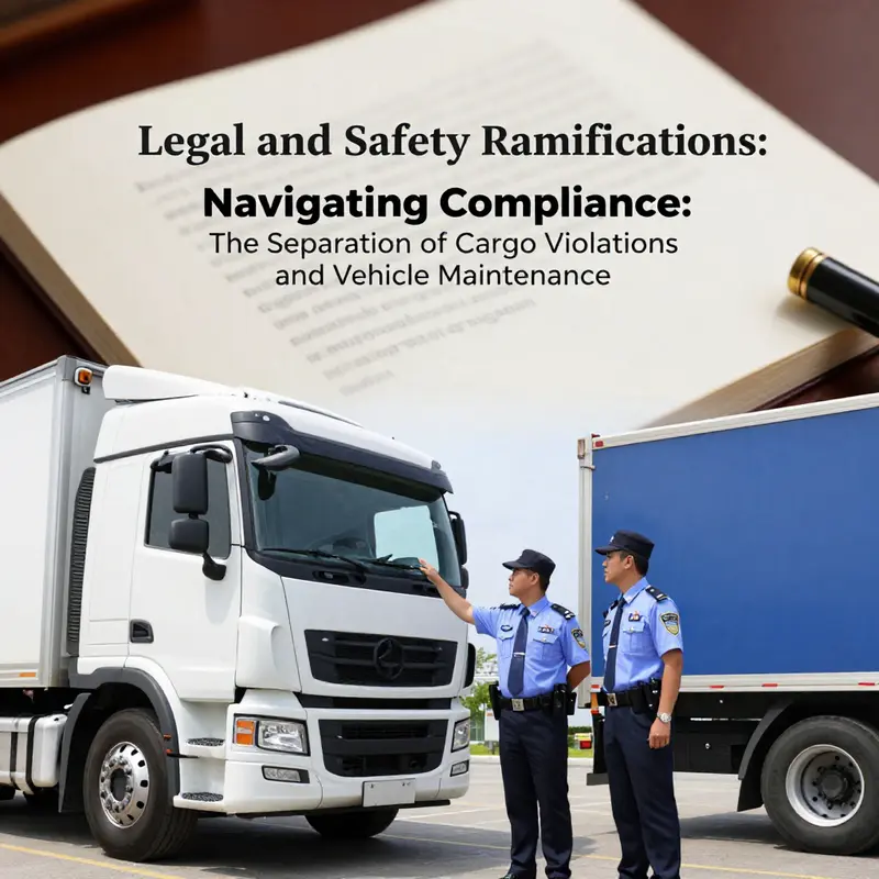 A clear contrast between vehicle maintenance tasks and cargo violation examples.