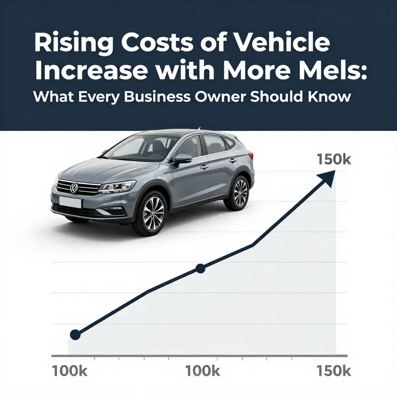 Graph showing the rising trend of vehicle maintenance costs related to mileage.