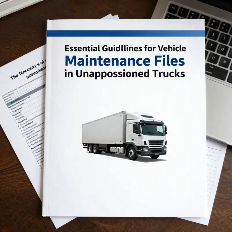 A well-structured maintenance file showcasing essential documents for an unapportioned truck.