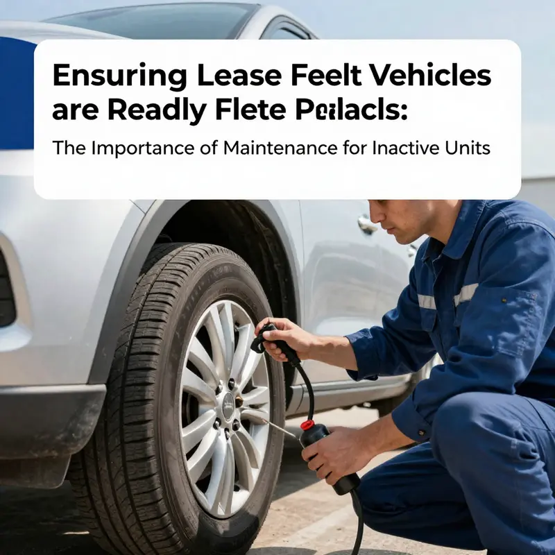 Technicians performing routine checks on inactive lease fleet vehicles.