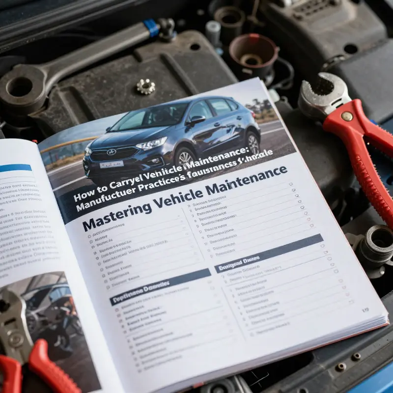 Vehicle owner’s manual highlighting the importance of adhering to the maintenance schedule.