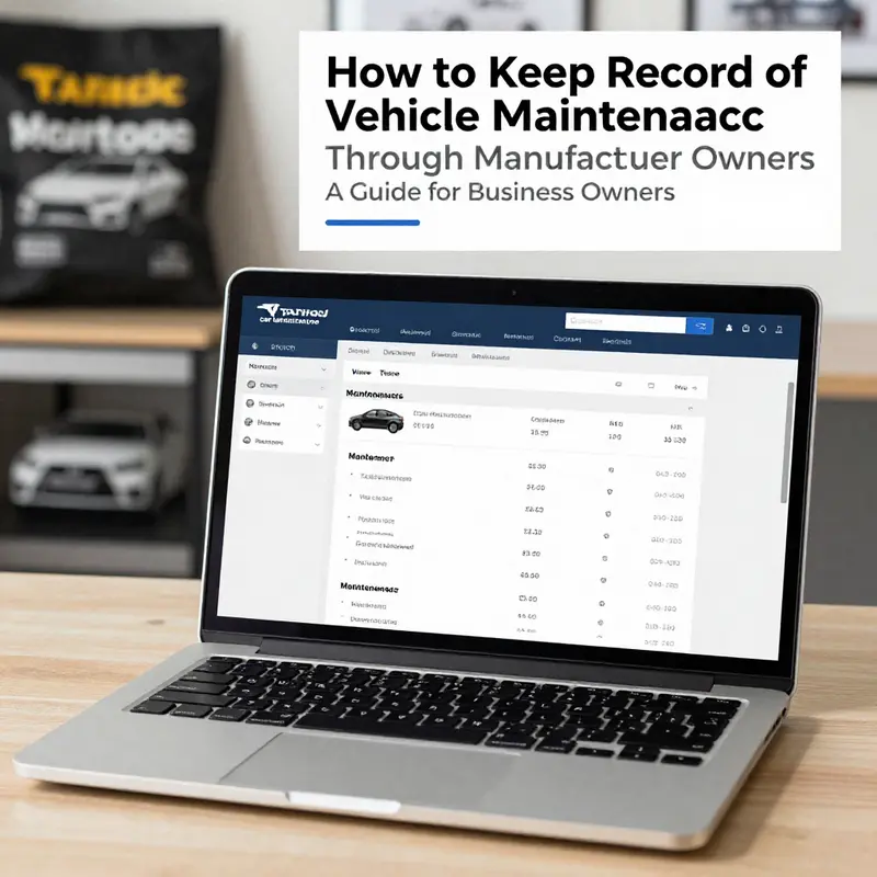 A business owner tracking vehicle maintenance using a dedicated app.