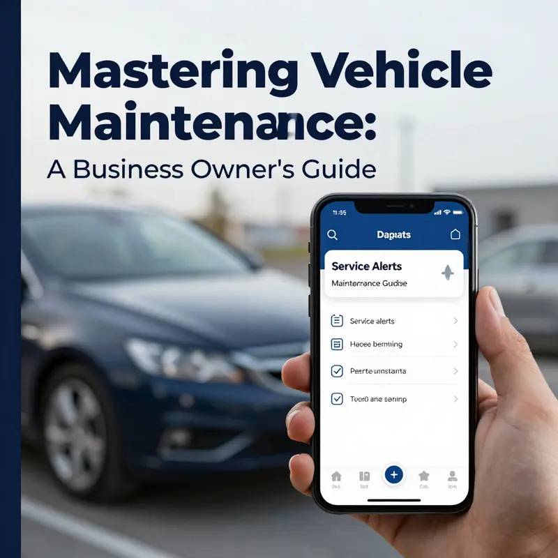 Screenshot highlighting the features of a digital vehicle maintenance tracker app.