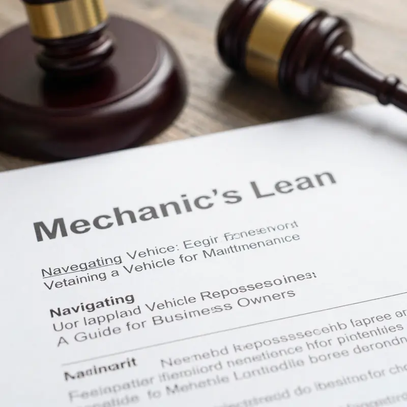 A business owner evaluating legal documents for vehicle repossession.
