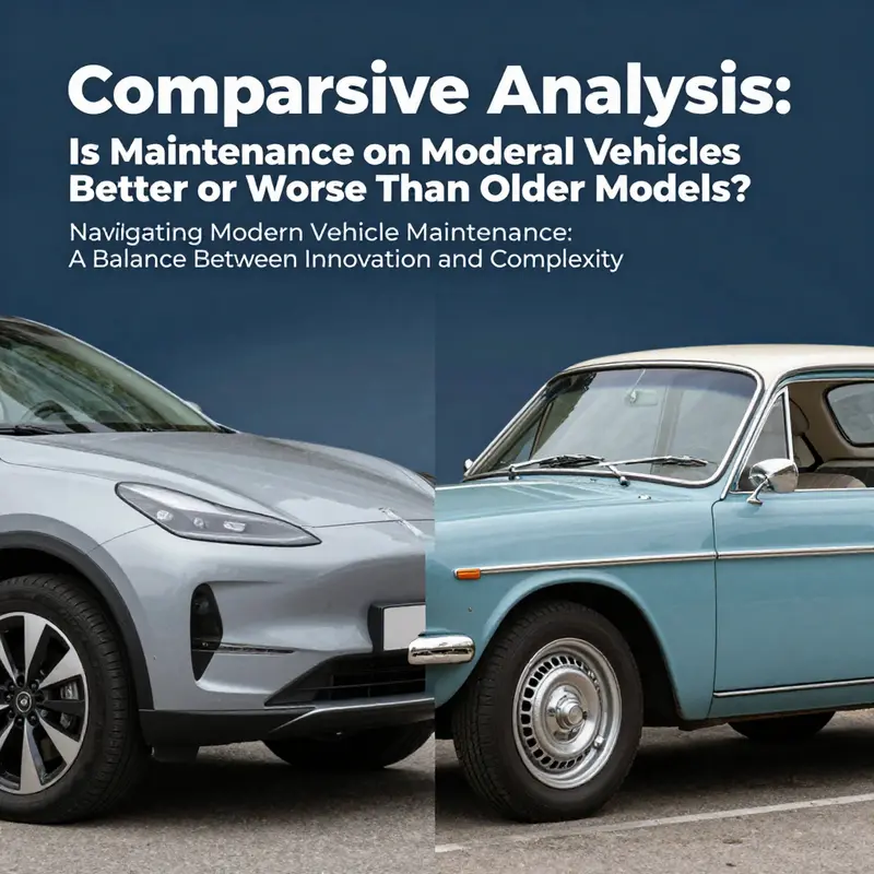 A visual comparison of maintenance tools and methods for modern and older vehicles.