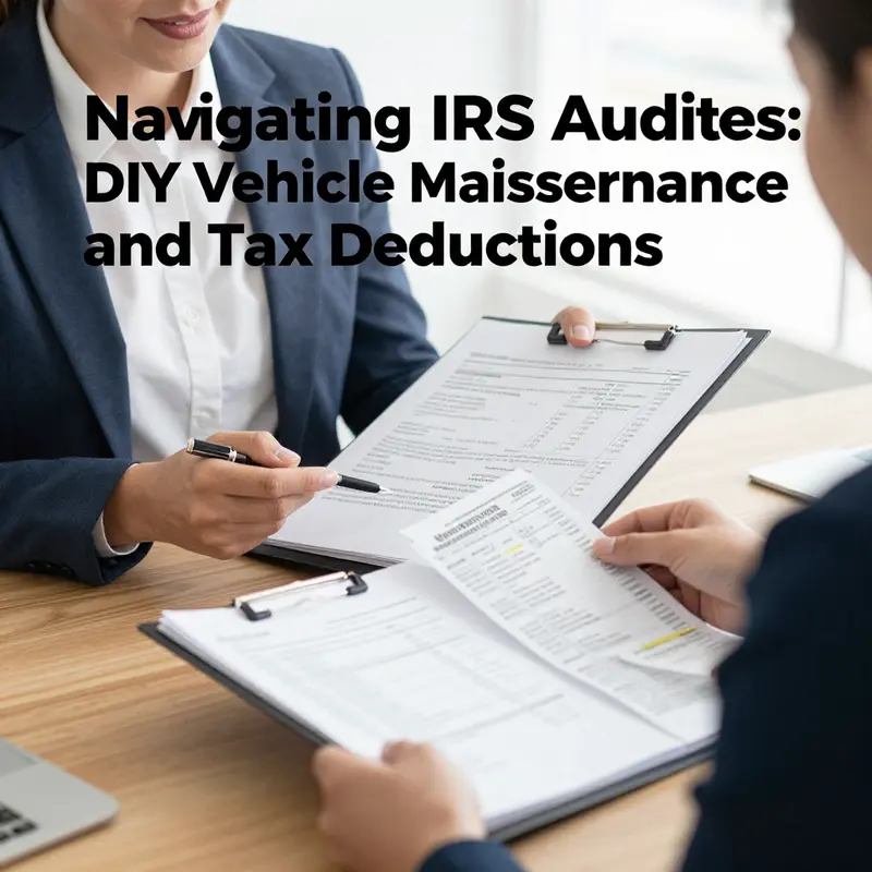 Business owner assessing vehicle maintenance documentation in the context of an IRS audit.
