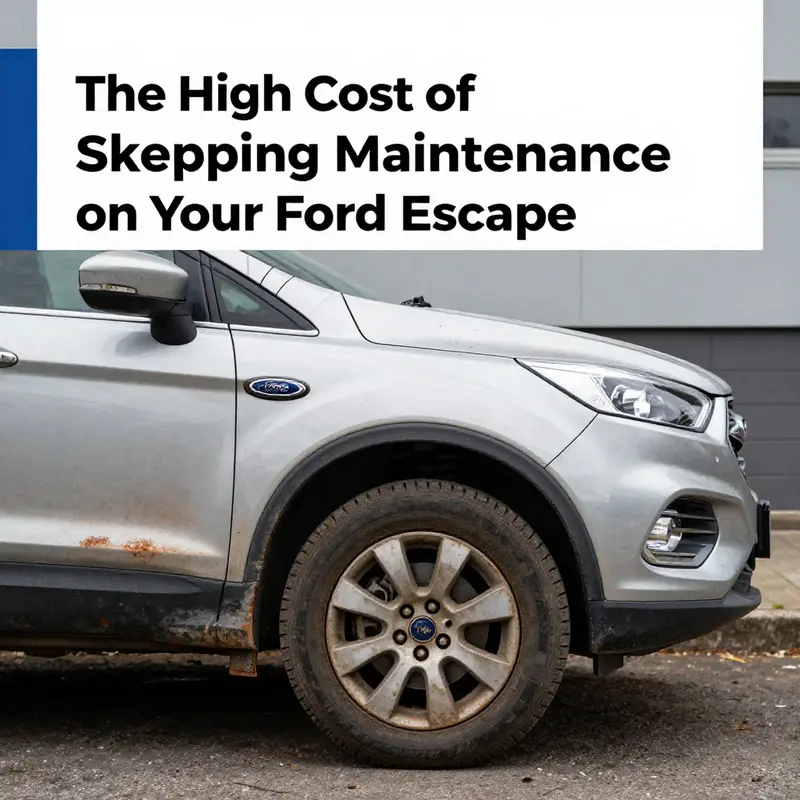A neglected Ford Escape illustrating the visible consequences of skipping maintenance.