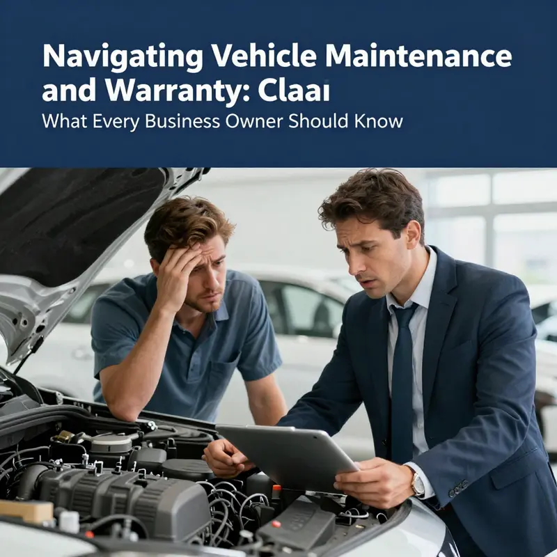 Mechanic assessing vehicle features under warranty versus standard maintenance needs.