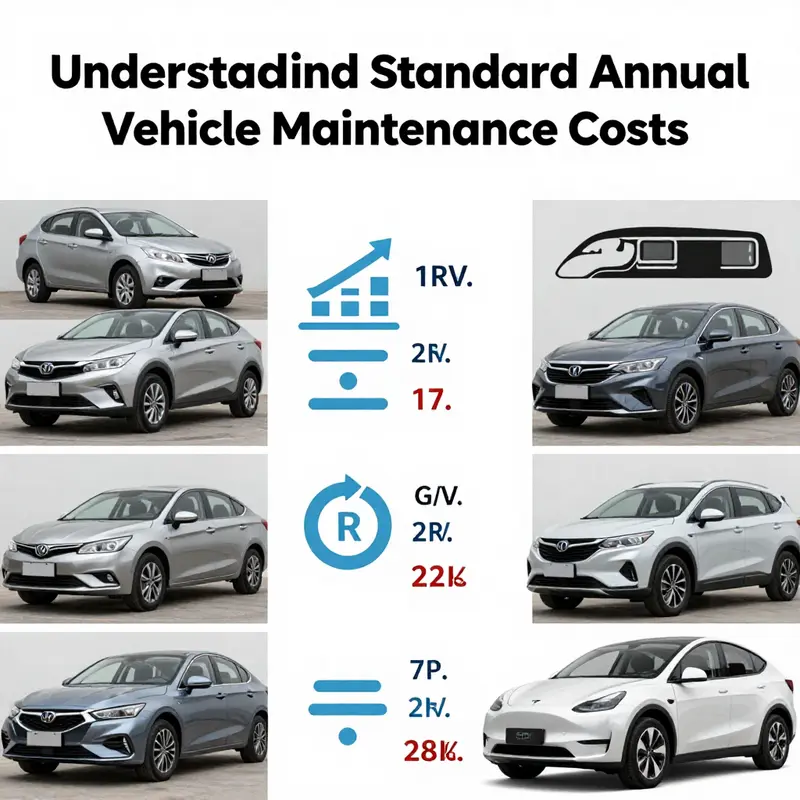 A visual representation of different vehicle types and their corresponding standard annual maintenance costs.