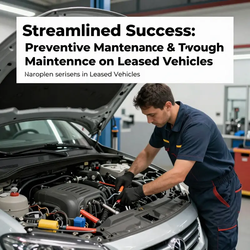 A technician executes scheduled servicing on a leased vehicle, emphasizing the importance of preventive maintenance.