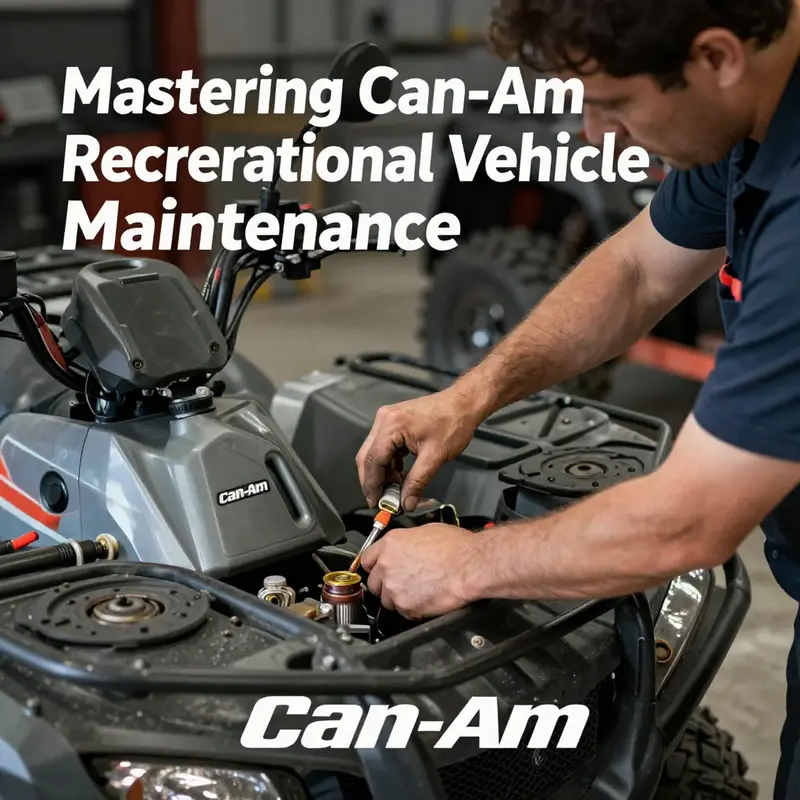 Routine maintenance being performed on a Can-Am ATV to ensure peak performance.