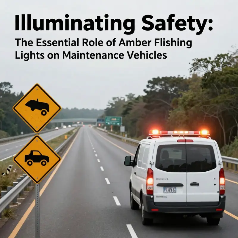 Amber flashing lights are standard on maintenance vehicles, crucial for enhancing visibility.