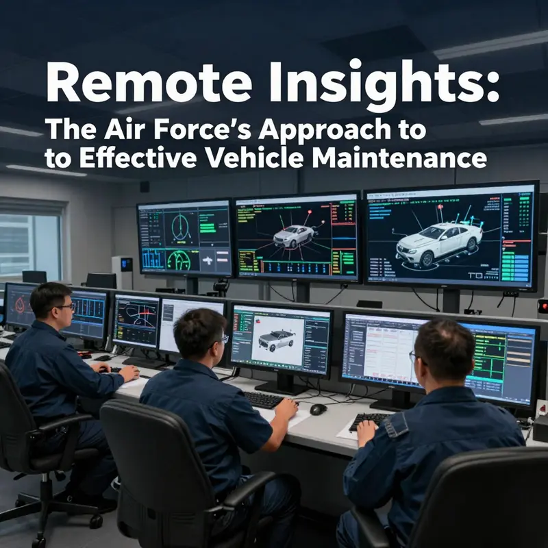 Maintenance personnel utilizing advanced technology to oversee vehicle health and performance.