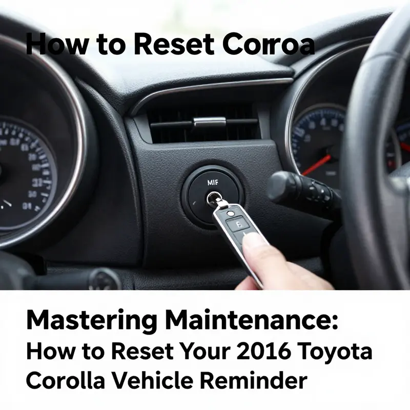 Basic steps to reset vehicle maintenance reminder on a Toyota Corolla 2016.