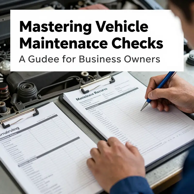Mechanic evaluating vehicle maintenance records for completeness and reliability.