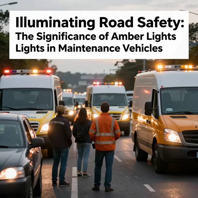 Amber lights prominently displayed on a maintenance vehicle, highlighting their role in road safety.