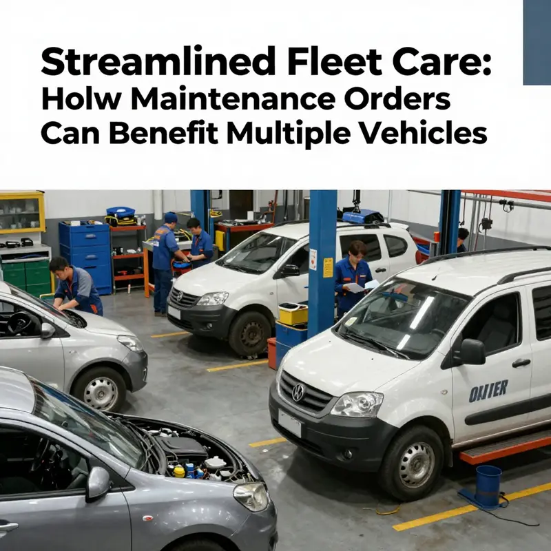 Fleet manager organizing maintenance orders for multiple vehicles using a digital dashboard.
