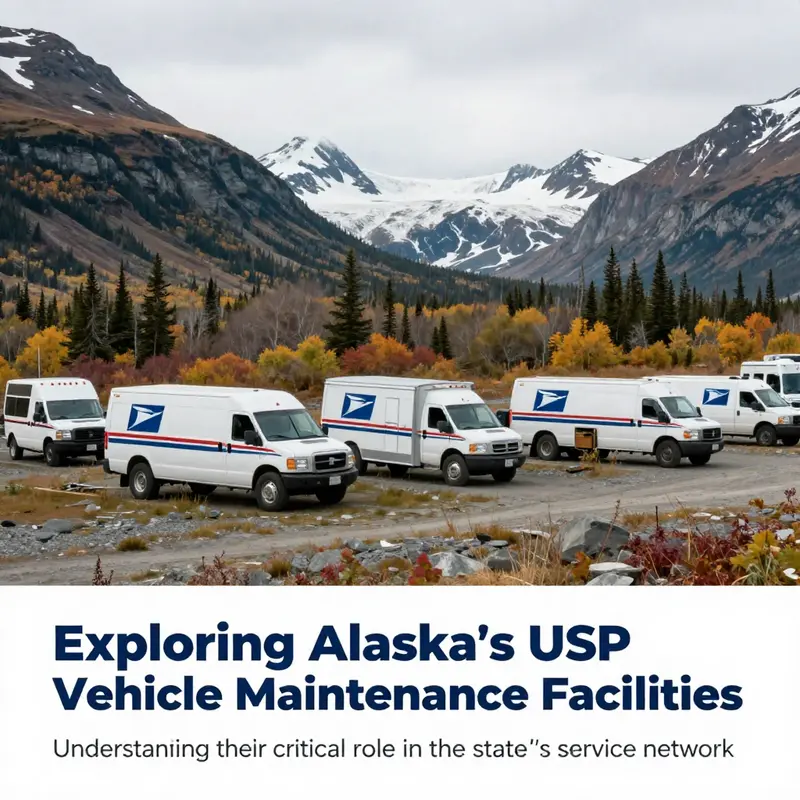 A scenic representation of USPS vehicles delivering mail across Alaska's untamed natural beauty.