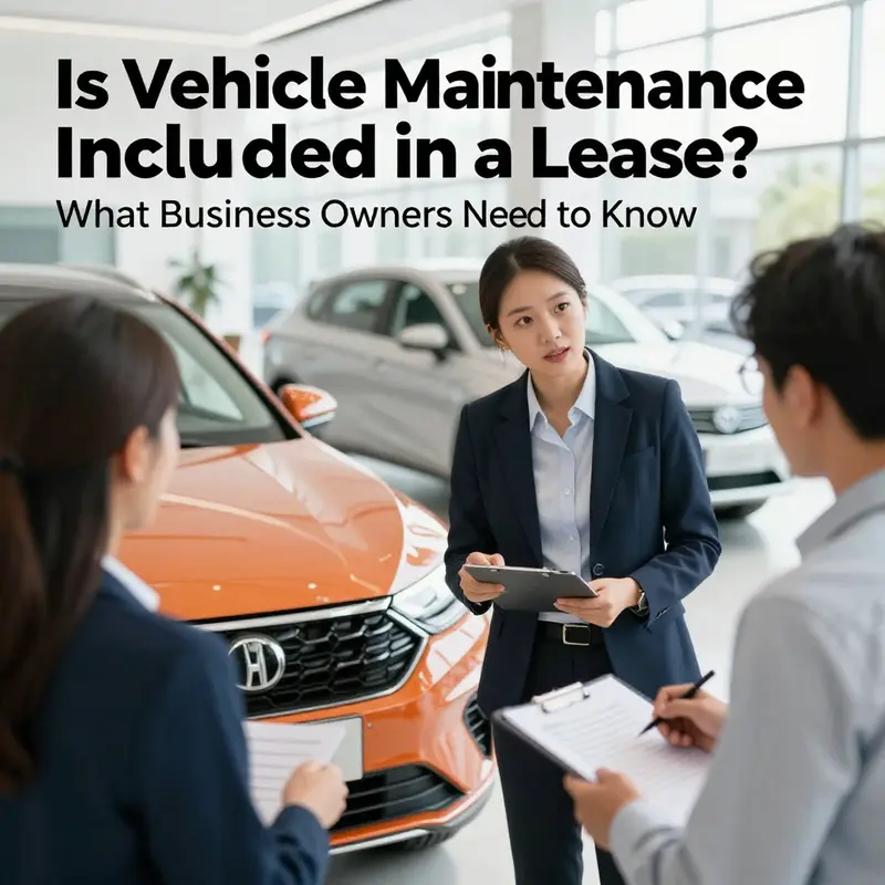 A confident business person discusses vehicle leasing options amidst a selection of modern vehicles.