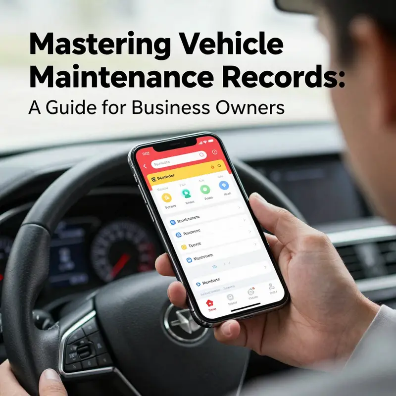 A business owner tracking vehicle maintenance using a dedicated app.