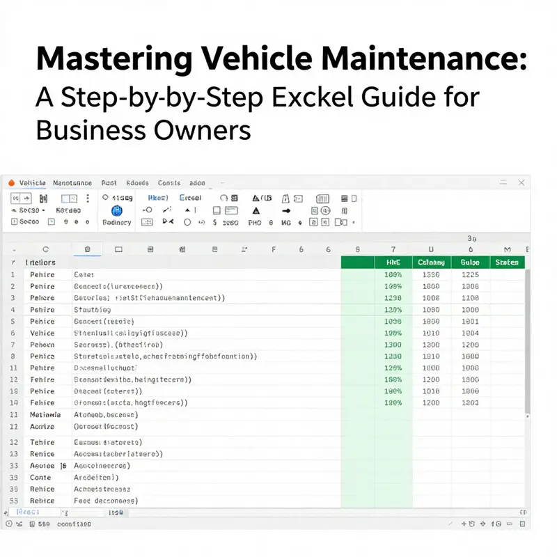 Core Structure of a Vehicle Maintenance Form in Excel, showcasing different worksheets for effective management.