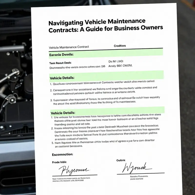 Understanding the essential components of a vehicle maintenance contract.