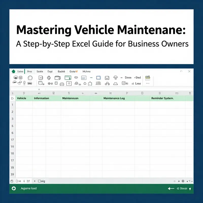 Core Structure of a Vehicle Maintenance Form in Excel, showcasing different worksheets for effective management.