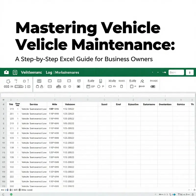 Core Structure of a Vehicle Maintenance Form in Excel, showcasing different worksheets for effective management.