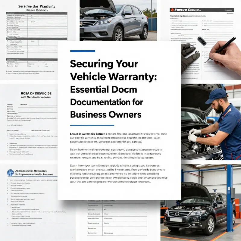 A collage of vehicle maintenance documents and service center activities emphasizing the importance of proper documentation.