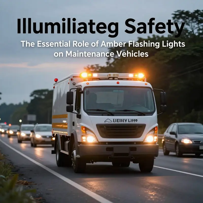 Amber flashing lights are standard on maintenance vehicles, crucial for enhancing visibility.