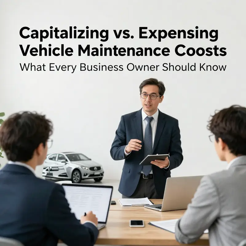 A business owner analyzing financial reports that categorize vehicle maintenance expenses.