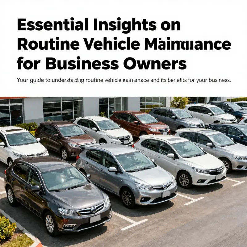 A lineup of diverse commercial vehicles, symbolizing the significance of routine vehicle maintenance for business owners.