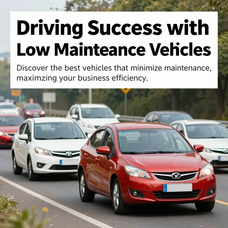 A variety of low maintenance vehicles on a road, representing efficiency and reliability for business use.